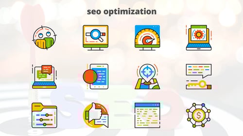 SEO Optimization - Flat Animated Icons