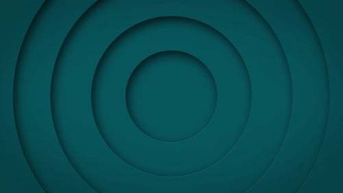 abstract logo promo pattern of circles with the effect of displacement turquoise clean rings animati