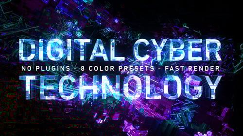 Digital Cyber Technology Logo Reveal. 8 Color Presets.