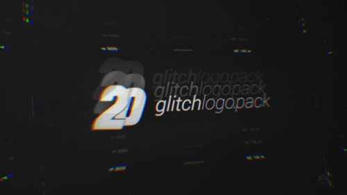 20 Glitch Logo Intro Reveal Pack