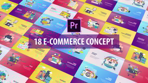 E-Commerce Concept - Flat Animation (MOGRT)