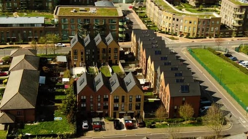 Drone shot of the residential property in London