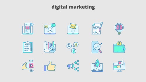 Digital Marketing - Filled Outline Animated Icons