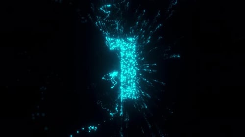 1 Number With Futuristic Particles 4k