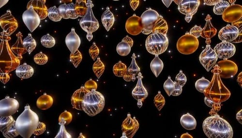 Gold And Silver Christmas Baubles