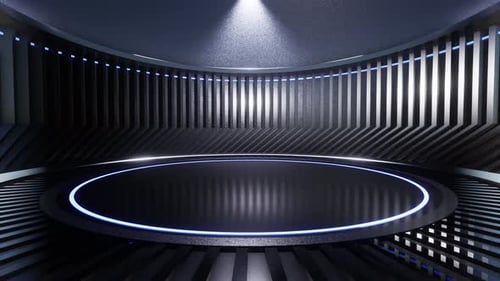 Plataforma redonda, fondo de estudio de entretenimiento virtual