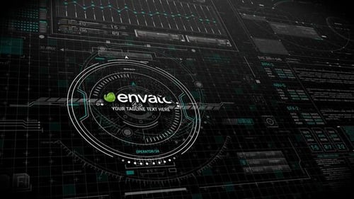 4K Futuristic HUD Logo Reveal