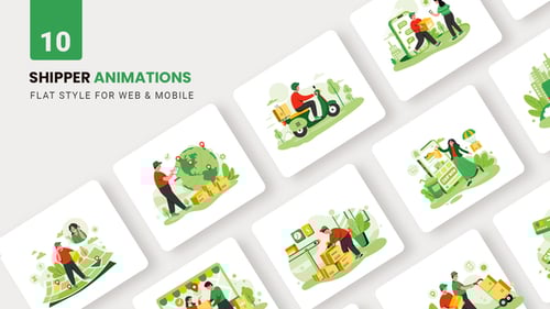 Shipper Packing Animations - Flat Concept