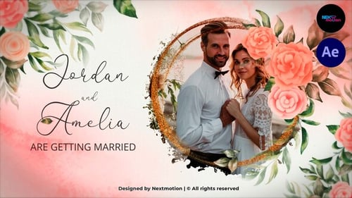 Floral & Watercolor Wedding Invitation