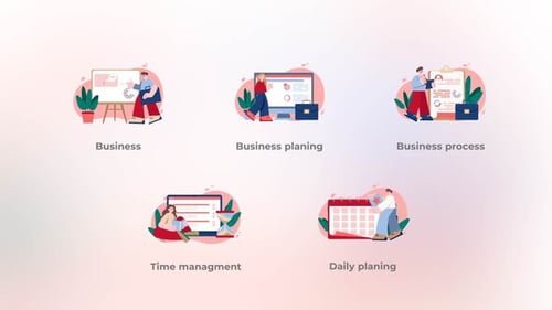 Business Process - Light Red and Blue Concepts