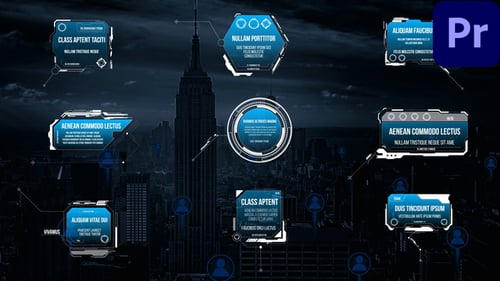 9 Modern HUD Call Outs MOGRTs For Premiere Pro