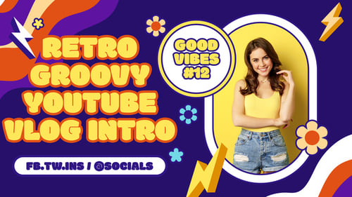 Retro Groovy Youtube Vlog Intro