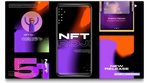 NFT Instagram Social Media Stories Mogrt