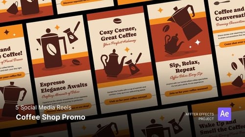 Social Media Reels - Coffee Shop Promo After Effects Template