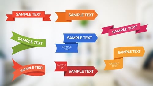 Farbige Bänder mit Text