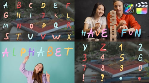 Colorful Liquid Alphabet for FCPX