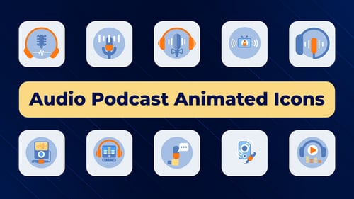 Audio Podcast Animated Icons