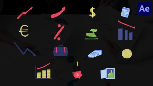 Economy Cartoon Icons for After Effects