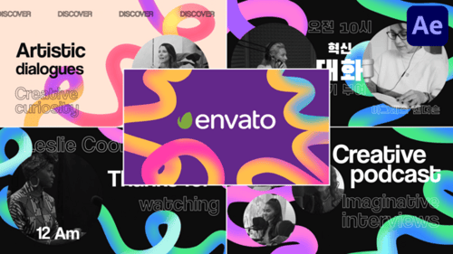 Creative Podcast Slides for After Effects