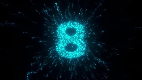 8 Number With Futuristic Particles Hd