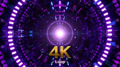 Neon Cyber World Tunnel