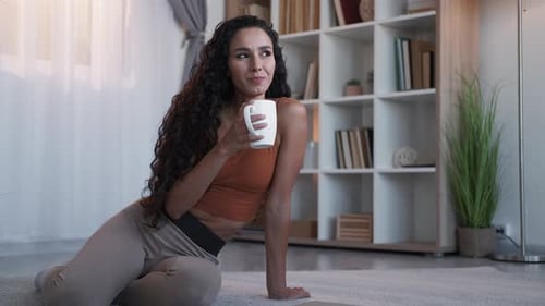 Morning Coffee Cozy Leisure Home Happy Woman