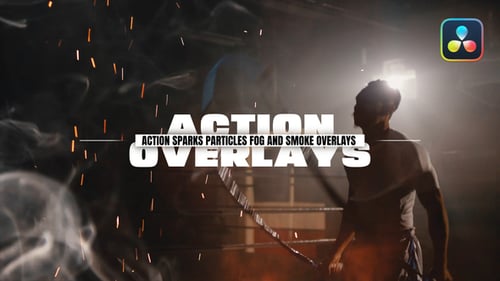 Action Sparks Particles Fog and Smoke Overlays For DaVinci Resolve