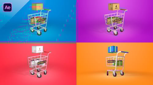 Shopping Cart with Boxes