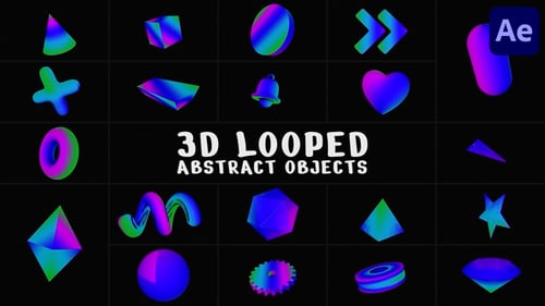 3D Looped Abstract Objects for After Effects