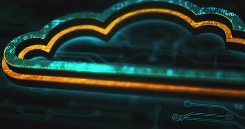 Cloud computing and online storage symbol digital concept