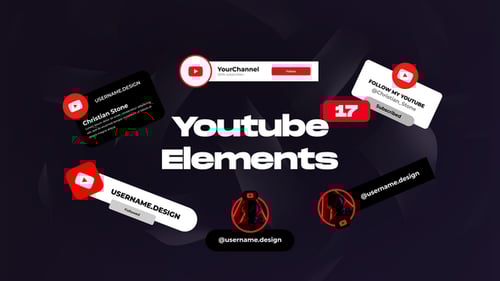 Elementos de mídia social do Youtube