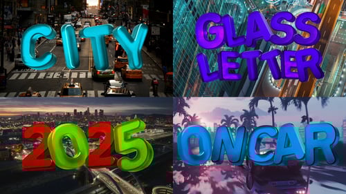 Colorful Glass 3D Letters Pack