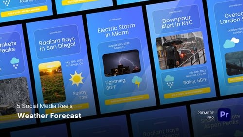 Social Media Reels - Weather Forecast Premiere Pro Templates