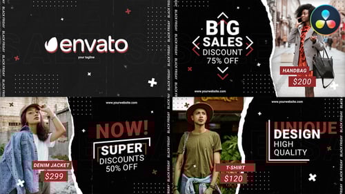 Black Friday Sale Promo Slideshow for DaVinci Resolve