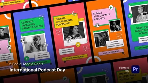 Social Media Reels - International Podcast Day Premiere Pro Templates