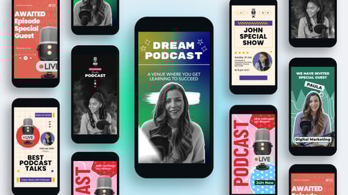 Podcast Promo Stories - MOGRT Premiere Pro