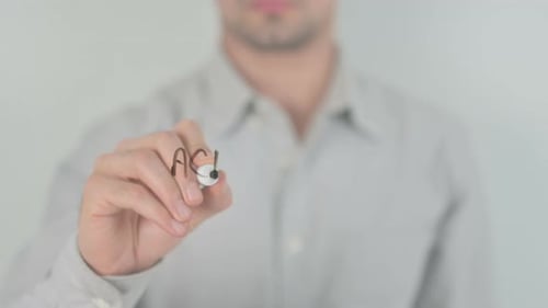 Achievement Writing on Screen with Hand