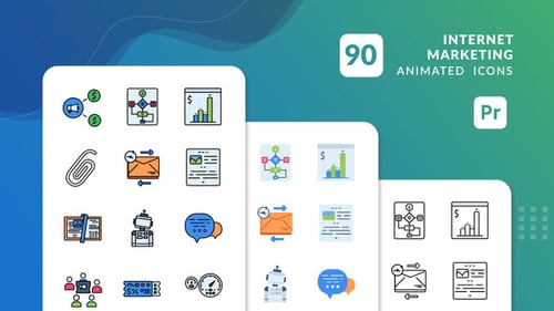 Internet Marketing Animated Icons | Premiere Pro MOGRT
