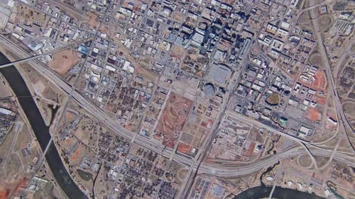 Oklahoma city USA Cinematic Full Earth Zoom 4K