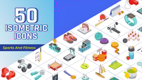 Isometric Icons Sport and Fitness