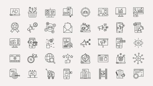 Digital Marketing Line Icons