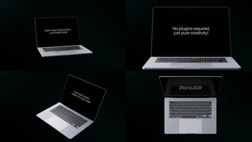 4k laptop Mocup Alpha channel (Mogrt)