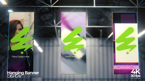 Modell mit hängendem Banner