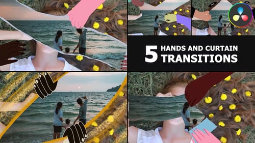Hands And Curtain Backgrounds And Transitions | DaVinci Resolve