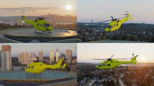 3D Helicopter Mockup Animation