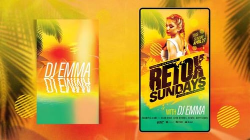 Animated Tropical Club Flyer Template