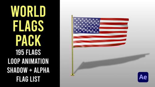 World Flags Pack Loop Shadow + Alpha
