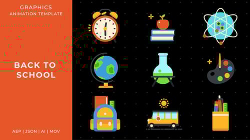 Modelo de animação gráfica de volta às aulas | After Effects