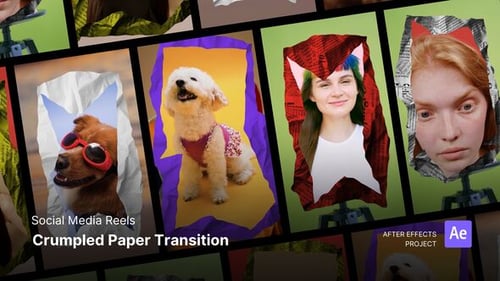 Reels - Crumpled Paper Transition After Effects Project Files