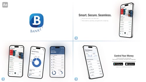 Smartphone App Promo Mockup – 3 Scenes Commercial After Effects Template